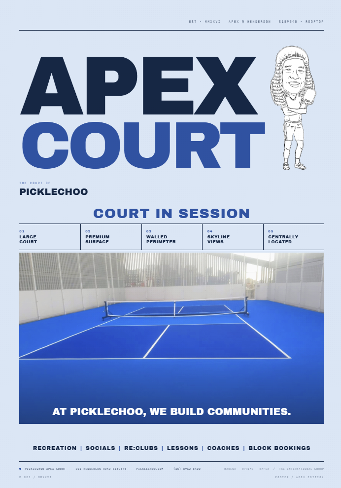 PickleChoo Apex Court pickleball court view and facility layout